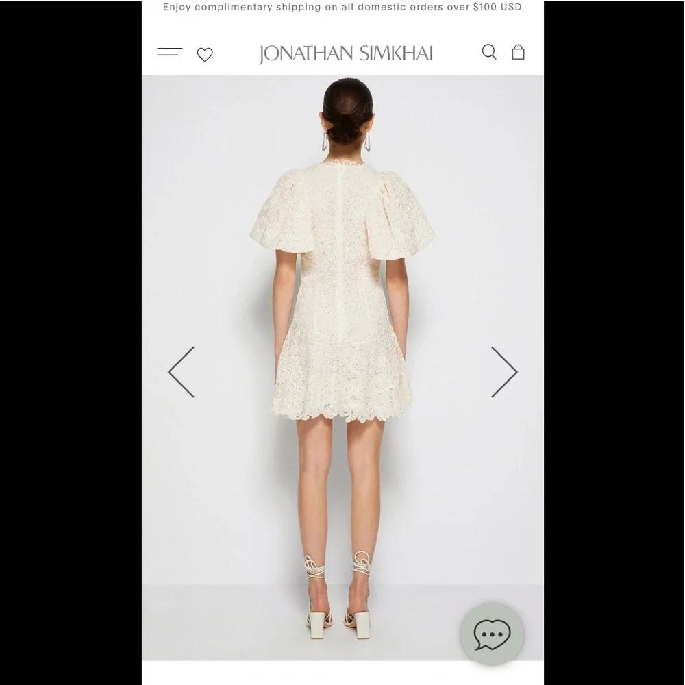 2022 spring Jonathan Simkhai brand new GIGI LACE MINI Dress - Picture 2 of 6